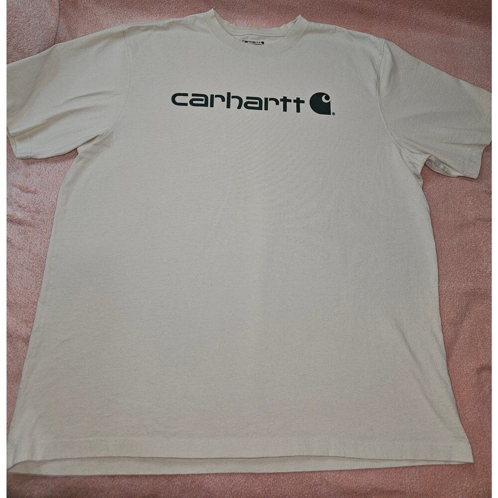 Carhartt Loose Fit Logo Graphic Tan T-Shirt Men's 2XL Tall